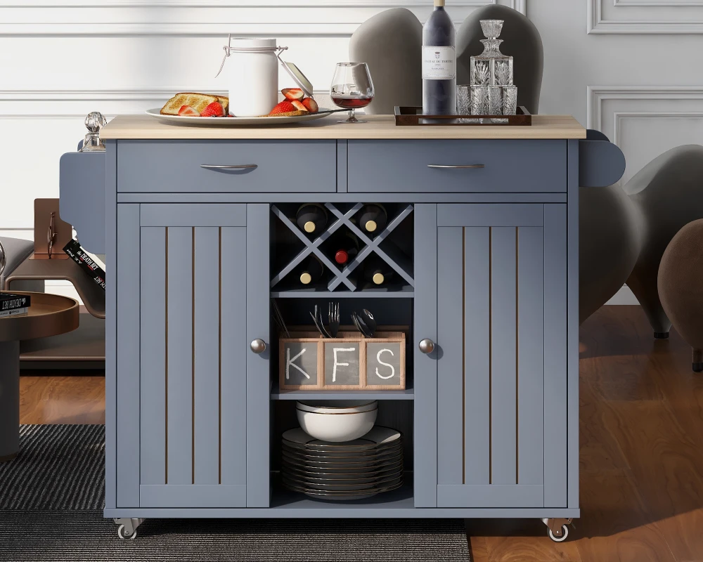kitchen island with stools and storage