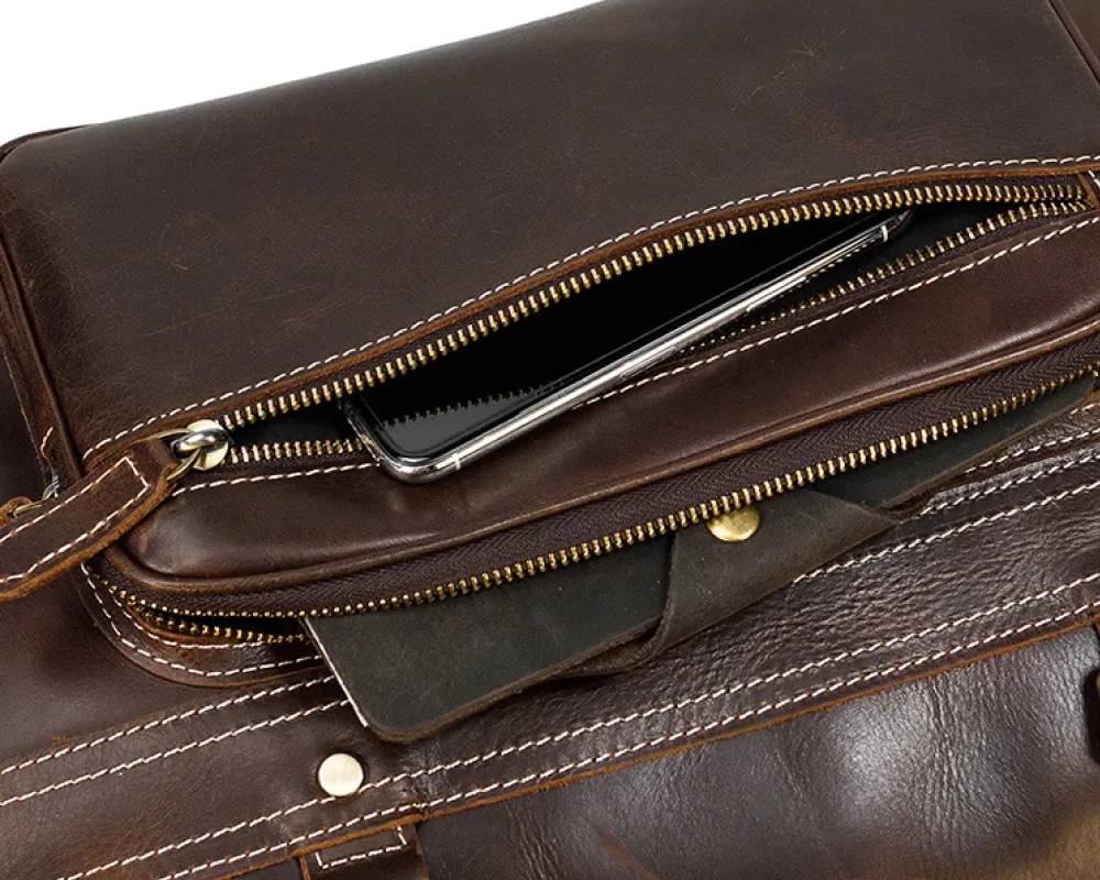 leather wheeled luggage